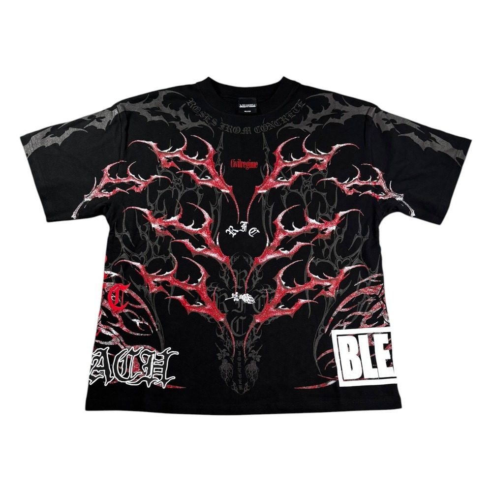 Civil Regime Bleach Koga Kuchiki 199X Oversized Graphic Tee Black Mens Small New